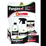 Contains 4 each of fungasol ointment 13oz fungasol shampoo 20oz and fungasol sprayer 22oz (bci # s 689500, 689501, & 689502) Now with biopolysan booster, helps to treat fungal and bacterial skin conditions on animals. Made with tea tree oil. Made in the u
