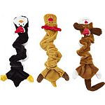 Stuffing free dog toy with stretchy, bungee body Realistice dog toys that provide a filp-flopping action that dogs love Stretch up to 36 inches in length Satisfies your dog s natural hunting instinct