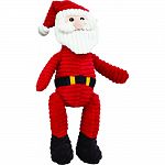 Plush corduroy santa dog toy Features 2 squeakers to keep your dog entertained Velvety soft corduroy material is gentle on dog s teeth and gums