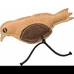 The leather bird cat toy is made with real leather which cats crave.