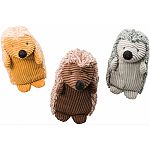 This textured corduroy hedgehog is made of soft plush and includes a squeaker.