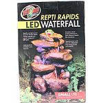 7.25 w x 5.5 d x 11 h Beautify and light up your terrarium with this nautral looking waterfall with special waterproof led lights Stimulates natural drinking behaviors in many species of lizards (like chameleons) Adds beneficial humidity to your terrar