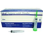 18 guagex1 inch needle combo pack Easy to read, bold graduations to ensure dosing accuracy Medical silicon lubricant inside barrel for smooth, accurate delivery Ultra-sharp polypropylene hub needles with metal inserts designed specifically for animal heal