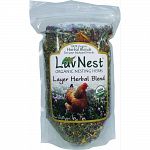 100% organic nesting herbs for your backyard friends Helps support laying and reproductive systems Contains lemon balm and chamomile to help calm and de-stress Created to be added directly to the nesting or coop bedding (typically straw, hay or shavings)
