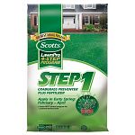 Scotts Lawn Pro Step 1 Crabgrass Preventer Plus Fertilizer - just one application provides selective control of sprouting grassy weeds. Also provides feeding that lasts up to 2 months. Works from the roots up. Size: 5,000 sq. ft. coverage.