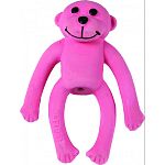 Perfect for puppies and toy breeds Latex monkey shaped dog toy with squeaker Hours of durable fun
