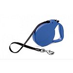 Case is made from plastic for durability. Leash is crafted from nylon to provide lasting strength. Chrome snap hook offers a secure hold. Extra-long style offers more freedom. Ergonomically designed for superior comfort. Ideal for dogs up to 110 pounds.