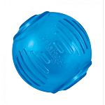 Durable one piece construction adds strength. Great to throw or use with launchers. Textures add interest and massage gums. It bounces and floats.