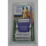 Great for use on horse who don't like clippers, this razor is easy and comfortable to use. Easily trims hair on the face and muzzle with gentle strokes. Once the blade is dull, it works great on removing bot eggs. Sold in a 6 pack.
