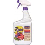 Multi-purpose fungicide + miticide + insecticide for use on roses, shrubs, houseplants, trees, vegetables, fruits and more. Controls black spot, powdery mildew, rust, spider mites, aphids, whiteflies, mealy bugs, scale, beetles and more. Kills the eggs, l