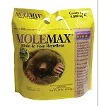 Dustless biodegradable granules are safe for use around children, plants and pets. Repels moles, voles, gophers, rabbits, armadillos, and skunks in lawns, flowerbeds, gardens.  Contains 10% caster oil.