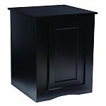 Sturdy construction with enclosed storage that hides supplies, sumps, and canister filters. Water resistant finish, inside and out. A classic design in a black finish
