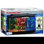 Kit comes complete with 10 gallon aquarium, incandescent light, and bio-wheel filter. Also includes: set-up guide, flake food, water conditioner, thermometer and fish net.