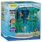 Features a fun auto-changing led airstone to light up your underwater environment. One gallon hexagon kit includes tetra filtration, filter cartridge, small airpump, tubing, and clear lid.