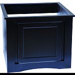 Sturdy construction with enclosed storage that hides supplies, sumps, and canister filters. Water resistant finish, inside and out. A classic design in a black finish