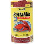 Multi-section canister containing bettamin tropical flakes, brine shrimp bits and tetrabetta mini pellets Tropical flakes provide a specialized formula of easily digestible flakes perfect for bettas Mini pellets are nutritionally balanced and specially fo