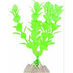 Single pack plant features fluorescent colors which pop under glofish blue leds Enhances aquariums while producing shelter to reduce fish stress Safe for both freshwater or saltwater environments Weighted base keeps plants from floating
