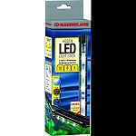 Led stick attaches to framed aquariums. Choose between white and blue or blue only modes Cord routing clips included Hides in aquarium frame