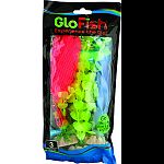 3-pack plants feature fluorescent colors which pop under glofish blue leds Enhances aquariums while producing shelter to reduce fish stress Safe for both freshwater or saltwater environments Weighted base keeps plants from floating