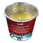 Create a warm glow in your backyard. Galvanized metal bucket with handle. Repels mosquitoes and other flying insects. 50 hour burn time. For outdoor use.