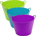 Assorted colors of purple, green and blue Have reinforced ribbing for extra-strength and super-strong comfort grip handles Frost-proof and uv-resistant Very flexible, can be twisted and folded without breaking