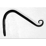 This sleek upturn angled hook for hanging plants and more looks great with any decor. Made of steel for durability and has a black powder coat finish that looks great for many years. Available in two lengths.