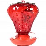 Red plastic bird feeder that attracts a variety of hummingbirds Decorative twist-off base of four, no drip flowers Four swirling perches makes it easy to clean and fill