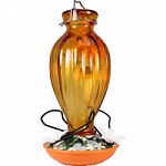 Glass bird feeder that attracts all kinds of orioles Decorative, 3 beautiful flower feeding ports Easy to fill and clean