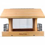 Built with naturally durable bamboo that is resistant to weather, squirrels and insects Two suet cages to attract more birds Hinged roof for easy filling and cleaning Environmentally friendly and an ultimate renewable resource
