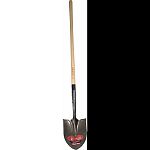 Durable shovel has a 9 socket with steel collar to withstand a lifetime of digging and moving dirt Step plate on each side of handle for harder soil Hard oak handle with laquered finish Shovel head is clear-coated, tumble finish steel head