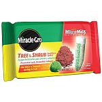 Miracle Gro Tree & Shrub Fertilizer Spikes promote lush foliage, beautiful color and strong root growth! Conveniently delivers slow-release fertilization for lush, spectacular trees and shrubs. Gives younger trees a healthy start.