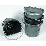 Durable Water Bucket measuring 15 wide X 13 deep; Large 20 Quart Capacity; 5/16 Galvanized handle; Spill handle on bottom.