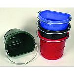 Durable Water Bucket measuring 15 wide X 13 deep; Large 20 Quart Capacity; 5/16 Galvanized handle; Spill handle on bottom.