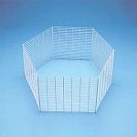The Small Animal Play Pen is available in two sizes, small and large, and makes a perfect exercise or play area for a variety of small pets. Keeps your pet safely confined while allowing them more freedom to run and play. Made of white galvanized metal.
