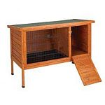 Quality hutch with a Hop Way door so your pet can come and go. Can be used for rabbits, guinea pigs and ferrets. Designed to assemble in minutes using only a screwdriver. Has asphalt shingle roofing & waterproof non-toxic stain.