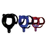 Equine Bridle Rack made of PVC. Comes in red, blue and black. 3 1/4 inchin depth, back side from top to bottom is 5 3/4 inches. Back side is 3 3/4 incheswide. Has 2 holes on top and 2 holes on bottom to nail to wall.