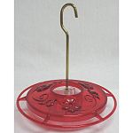 Litttle Fancy Feeder for Hummingbirds is made with a built-in ant moat that prevents ants from getting into the nectar. This little elegant feeder has an eight oz. capacity with three feeding ports. Beautiful flowers help the rain to run off.