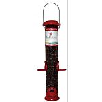 Bird Lovers Red Songbird Feeder For Sunflower Seed or Quality Mixes is a cute and cheerful feeder that makes a great starter feeder. It is constructed of durable plastic parts, metal bail wire and UV stabilized polycarbonate tube that prevents yellowing.