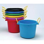 Excellent all around bucket. Large capacity (70 quarts) with extra heavy wall construction, this handy bucket/basket is ideal for both stable and household use. For toy storage, carrying laundry, as an ice chest, you name it.