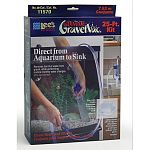 Helps change water in aquariums. Lee's Ultimate GravelVac Kit attaches directly to your kitchen or bathroom sink faucet via a long hose, so you don't have to deal with buckets or pails.