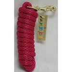 10 foot long, 5/8 inch polyester livestock lead with brass bolt snap. Four different colors. Durable Hamilton-strong lead.