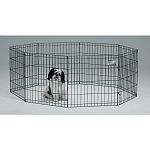 Black E-coated Exercise Pen is made of durable black E-Coat finish for long lasting protection from corrosion and rust. It's easy to set up and available in five heights. This exercise pen includes the ground anchors, and folds flat for convenie