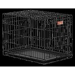 Home training and travel crate for dogs cuts housebreaking time in half by keeping puppy from eliminating in one end and sleeping in the other. Allows you to adjust the length of the living area as your puppy grows into its new home.