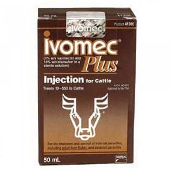 Wormer Ivomec Injectable Plus for Cattle 50 ml