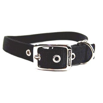 Black Double Thick Dog Collar - 1 inch