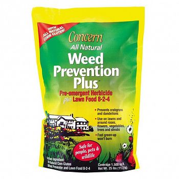 Concern Weed Prevention Plus 8-2-4 w/Corn Gluten - 25 lb.