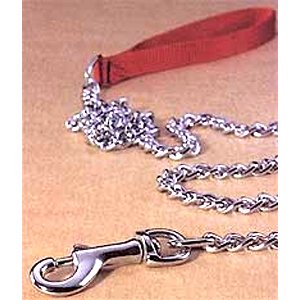 Steel Chain Leash with Nylon Handle 4 ft.