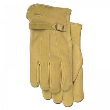 Mens Premium Leather Glove w/ Buckle Wrist 
