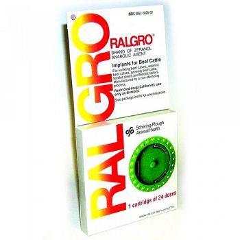 Ralgro Cartridge for Cattle 24 dose (Case of 10)