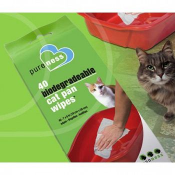 Biodegradable Cat Pan Wipes - 40 pk